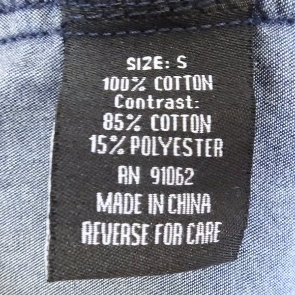 Standards & Practices Two-Tone Denim Cotton Button Long Sleeve - Picture 6 of 7